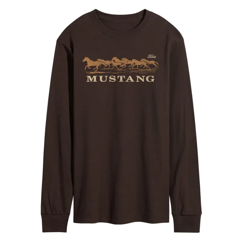 Ford - Mustang Running Horses - Men's Long Sleeve Graphic T-Shirt sold by Zulily