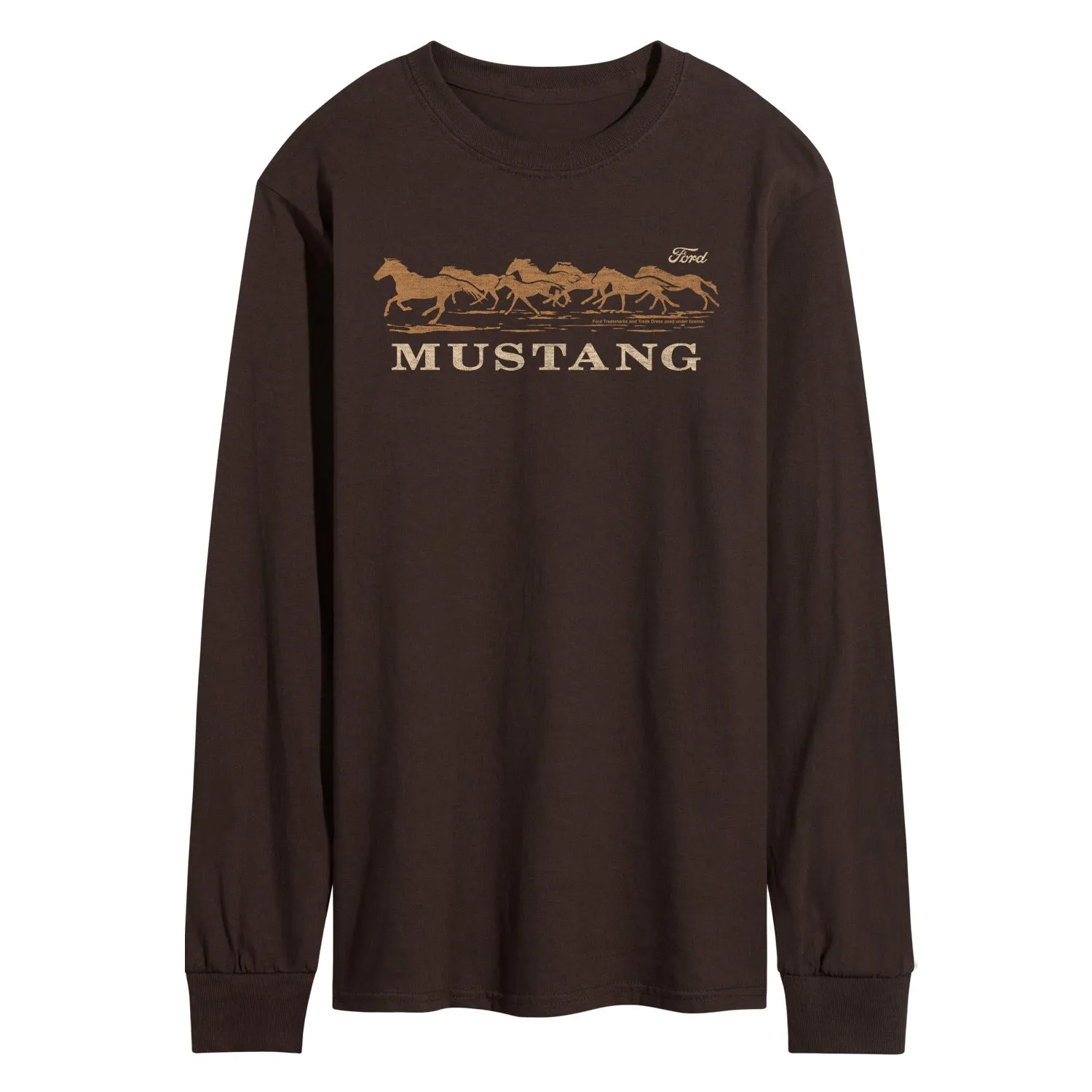 Ford - Mustang Running Horses - Men's Long Sleeve Graphic T-Shirt sold by Zulily