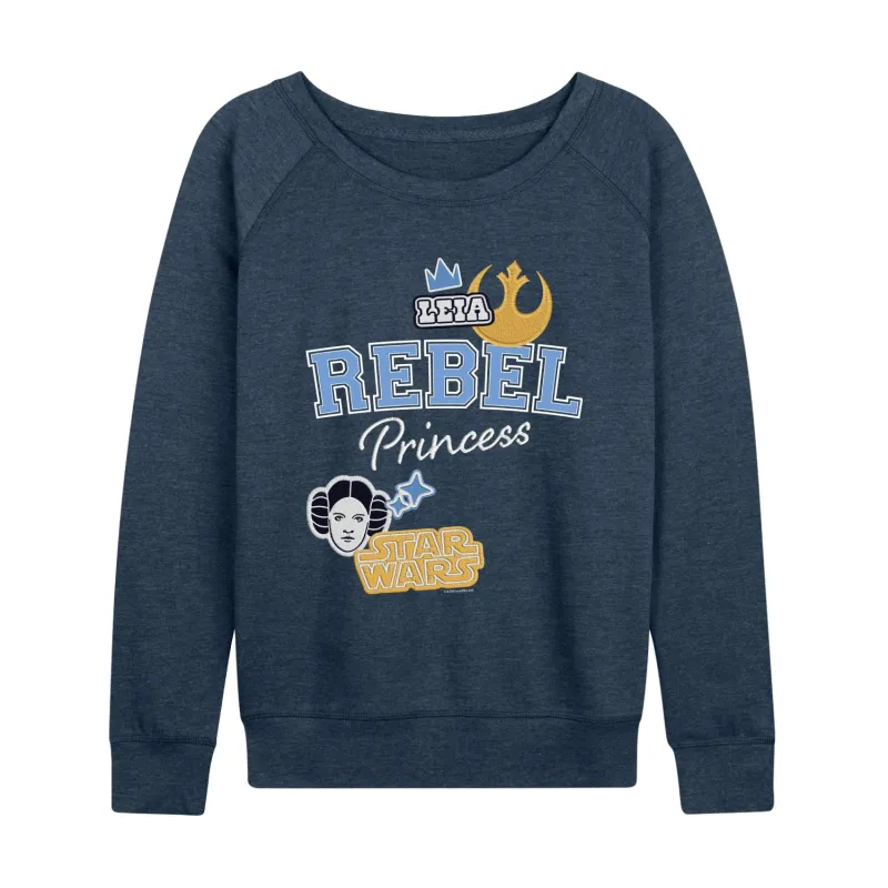 Star Wars - Rebel Princess Faux Patches - Women's French Terry Long Sleeve Pullover made by Star Wars