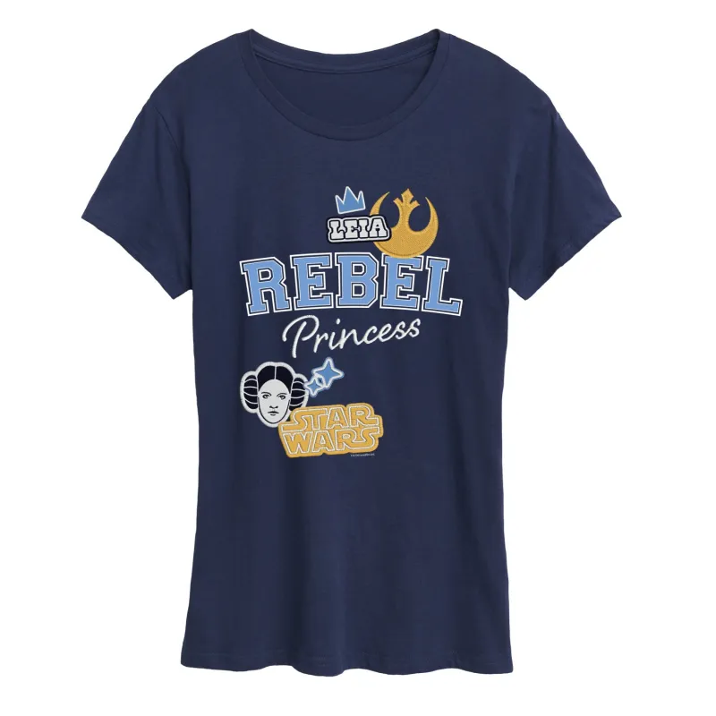 Star Wars - Rebel Princess Faux Patches - Women's Short Sleeve Graphic T-Shirt sold by Zulily