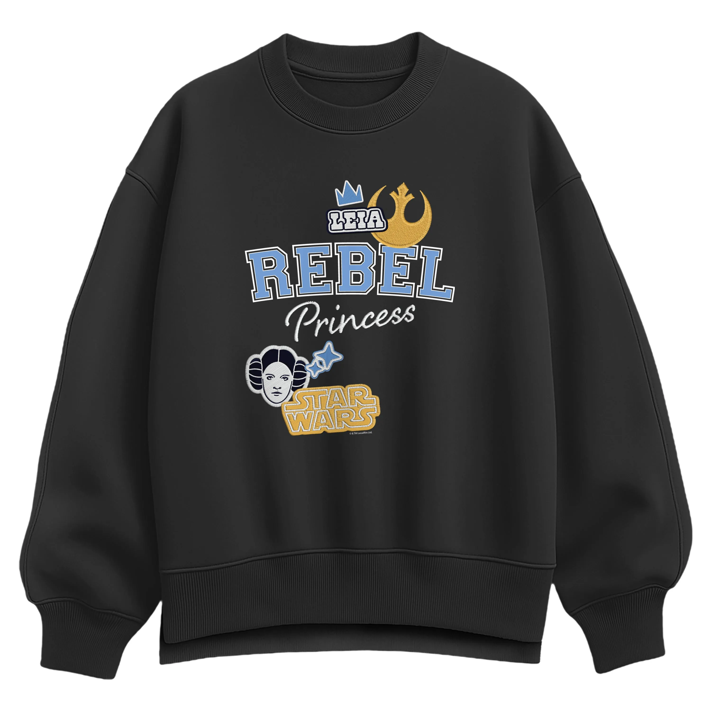 Star Wars - Rebel Princess Faux Patches - Women's Oversized Fleece Crew Sweatshirt sold by Zulily