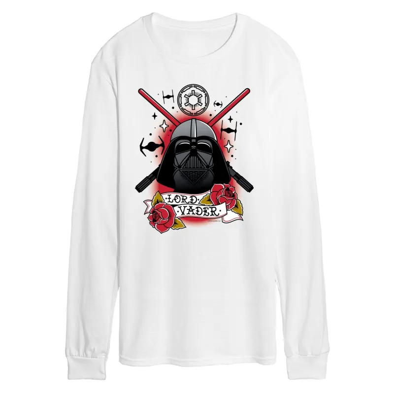 Star Wars - Darth Vader Traditional Tattoo - Men's Long Sleeve Graphic T-Shirt sold by Zulily