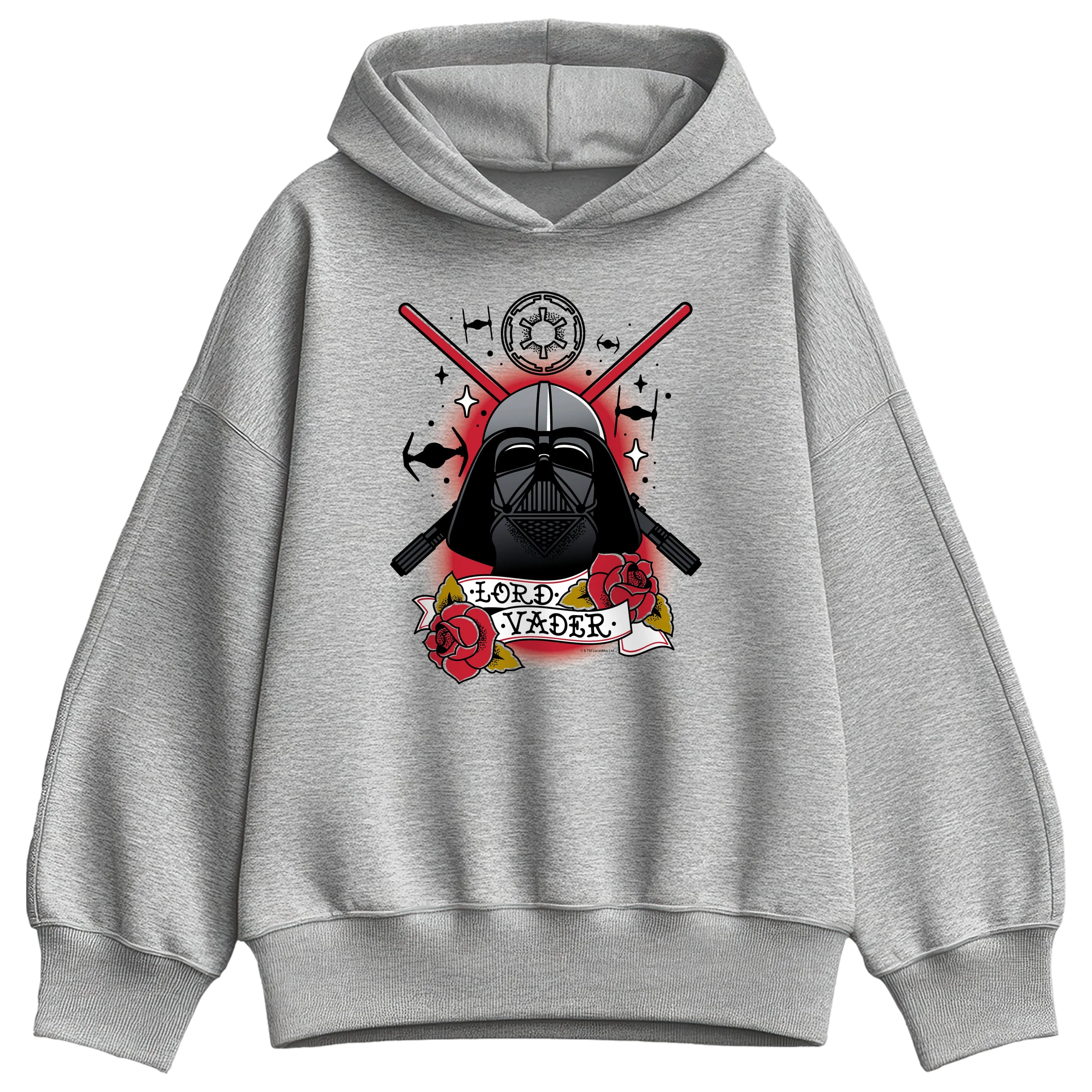 Star Wars - Darth Vader Traditional Tattoo - Women's Oversized Fleece Hoodie Sweatshirt sold by Zulily product image thumbnail 2