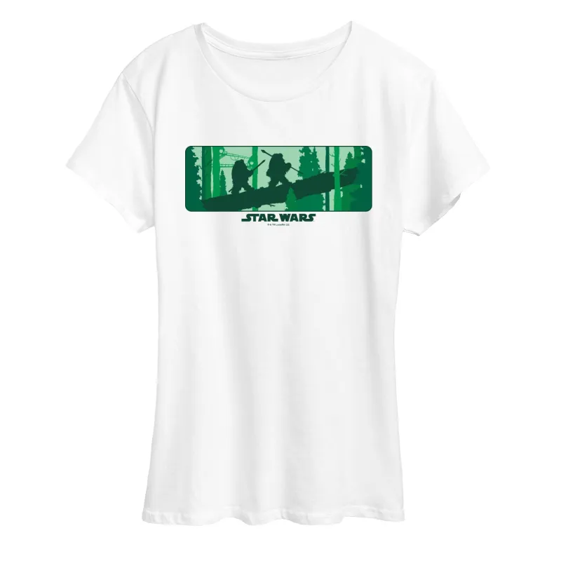 Star Wars - Ewok Forest - Women's Short Sleeve Graphic T-Shirt sold by Zulily
