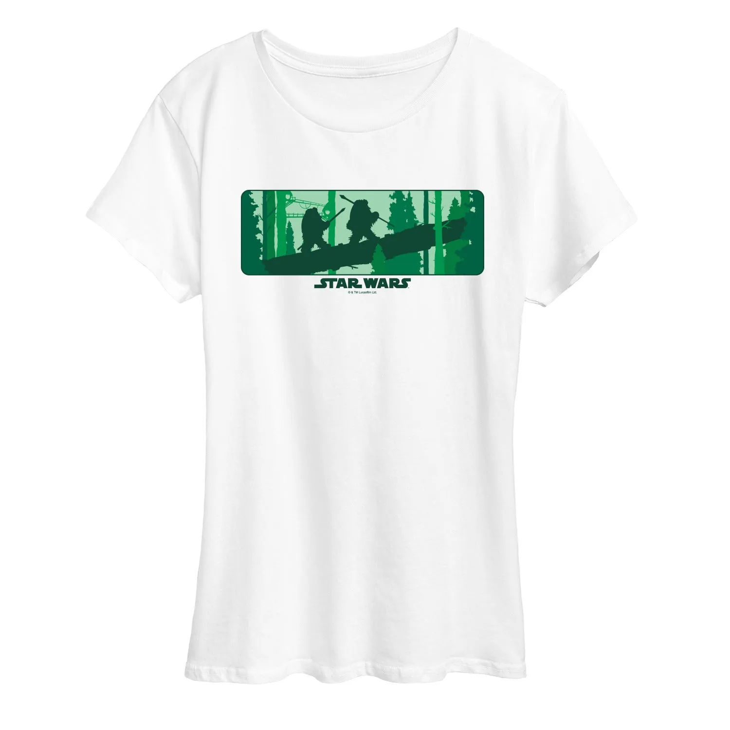 Star Wars - Ewok Forest - Women's Short Sleeve Graphic T-Shirt sold by Zulily