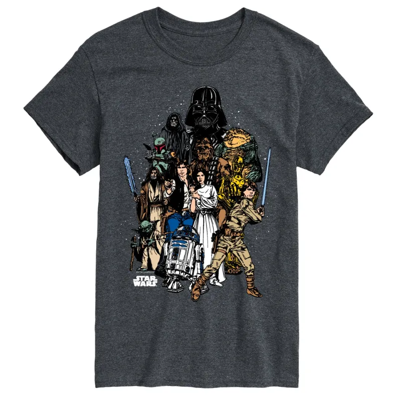 Star Wars - Character Collage - Men's Short Sleeve Graphic T-Shirt sold by Zulily