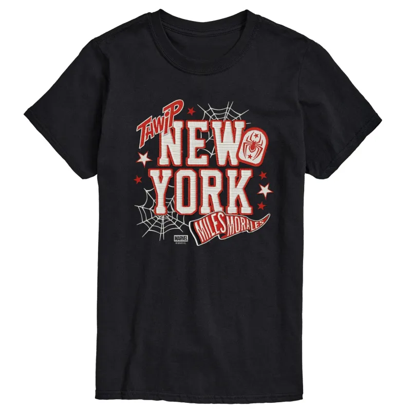 Spider-Man - NYC Miles Faux Patches - Men's Short Sleeve Graphic T-Shirt sold by Zulily