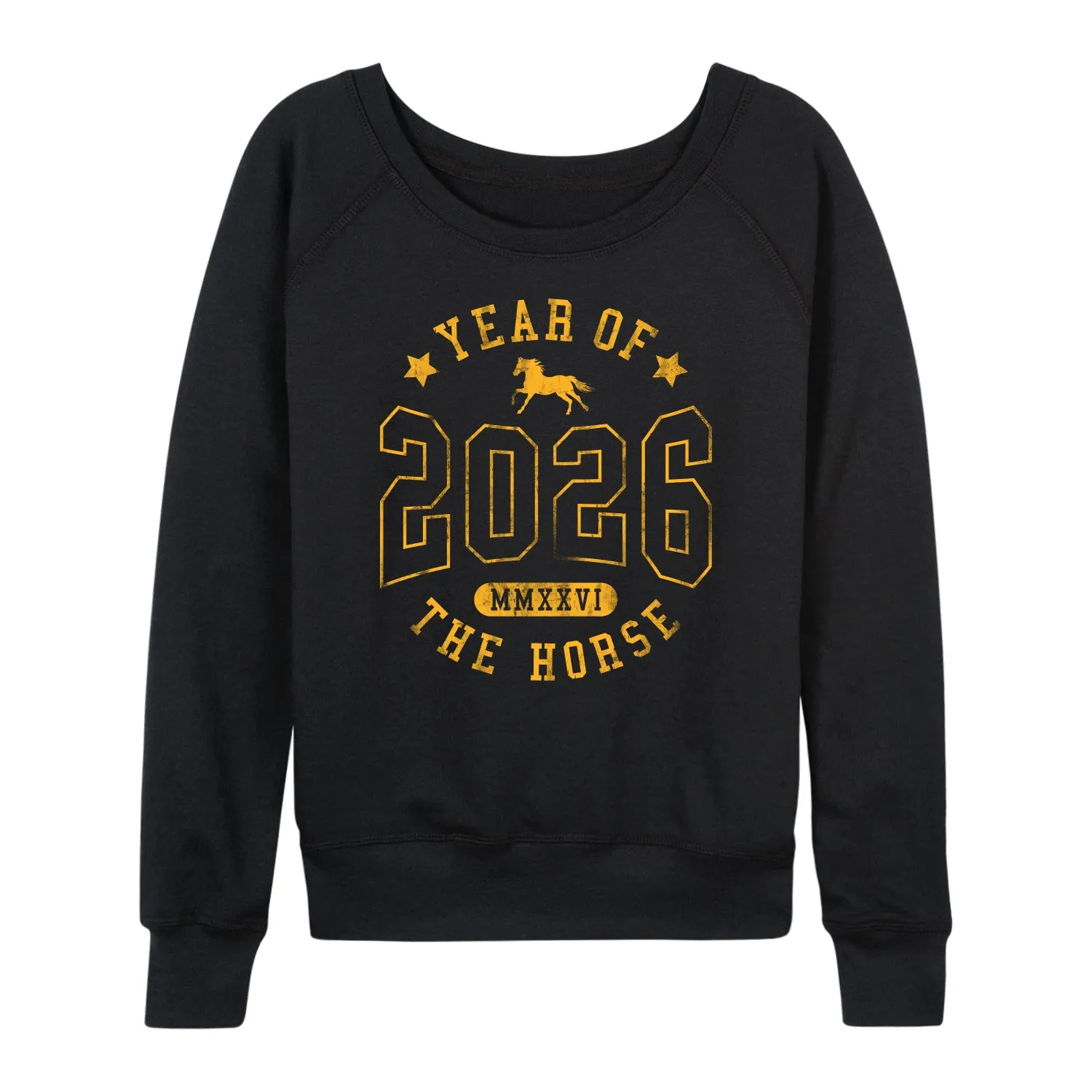 Instant Message - 2026 Year of the Horse - Women's French Terry Long Sleeve Pullover sold by Zulily