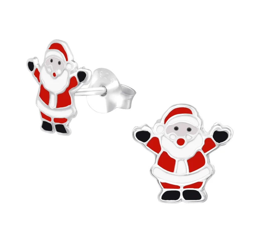 Ag Sterling Happy Santa Stud Earrings sold by Zulily
