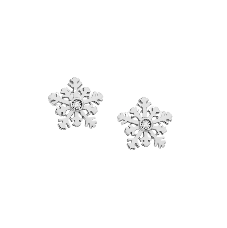Ag Sterling Cubic Zirconia Snowflake Stud Earrings sold by Zulily