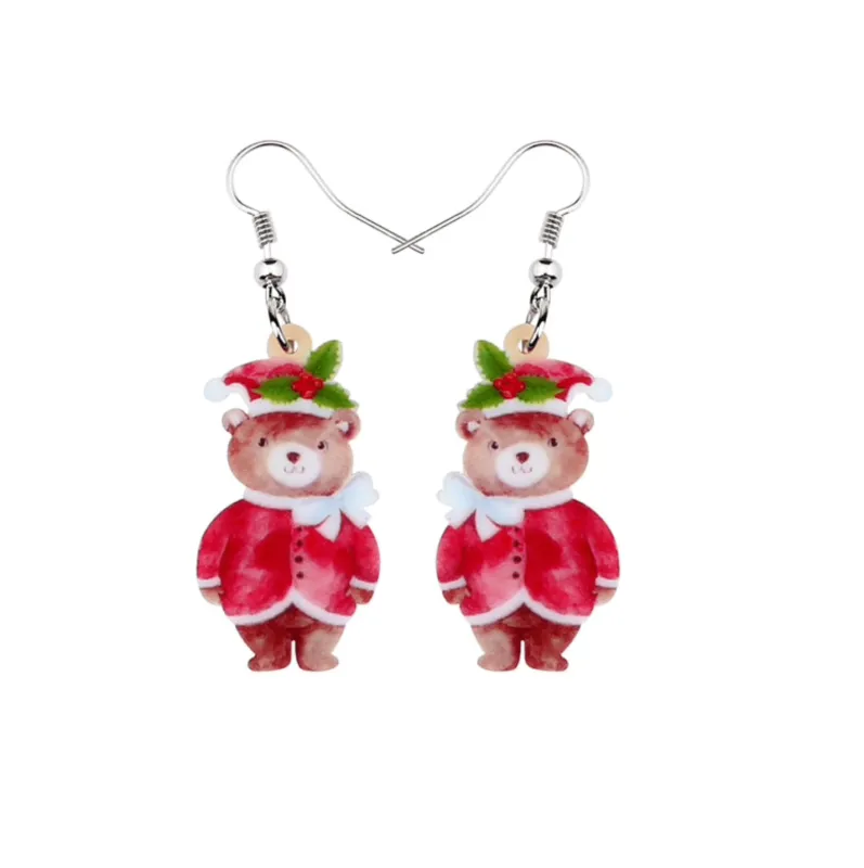 Don’t AsK Happy Christmas Bear Drop Earrings – Festive Holiday Jewellery for Women sold by Zulily