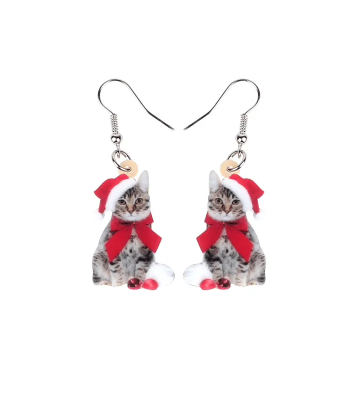 Don’t AsK Christmas Cat Drop Earrings – Festive Holiday Jewellery for Women sold by Zulily