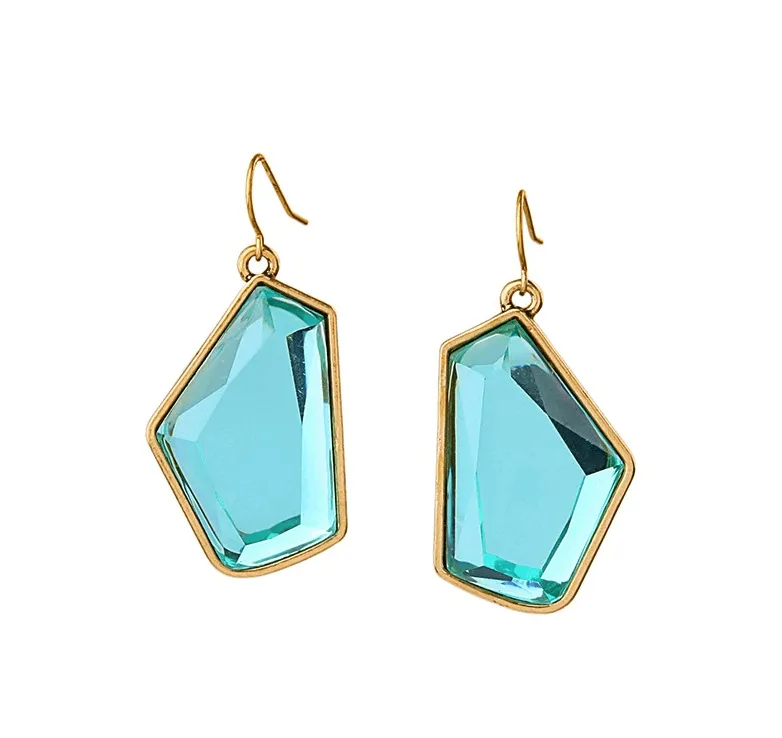Goldtone Turquoise Geometric Drop Earrings sold by Zulily product image thumbnail 3