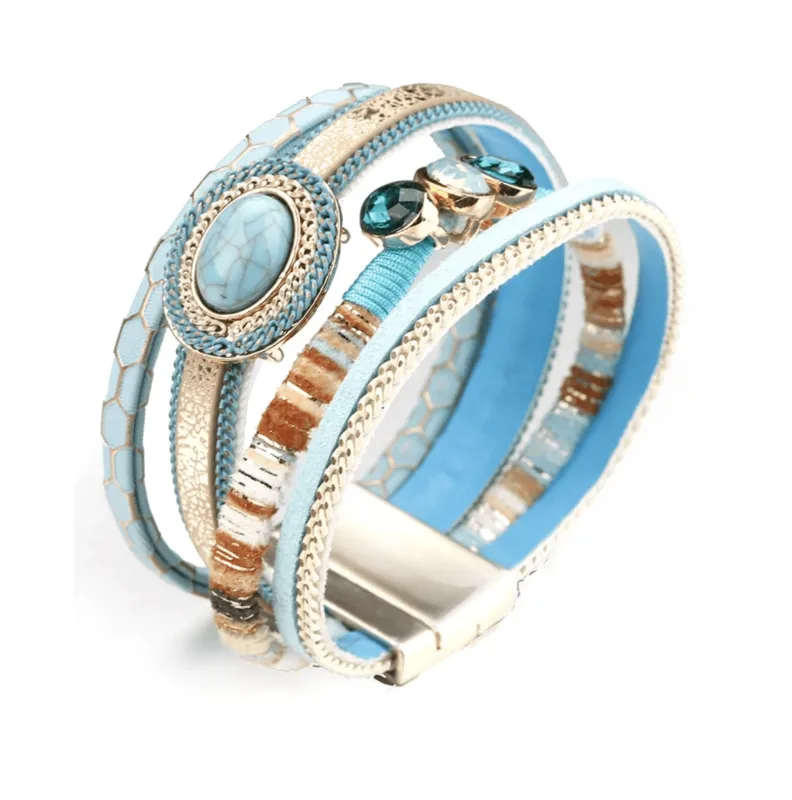 Blue Multicolor Embellished Layered Bracelet sold by Zulily
