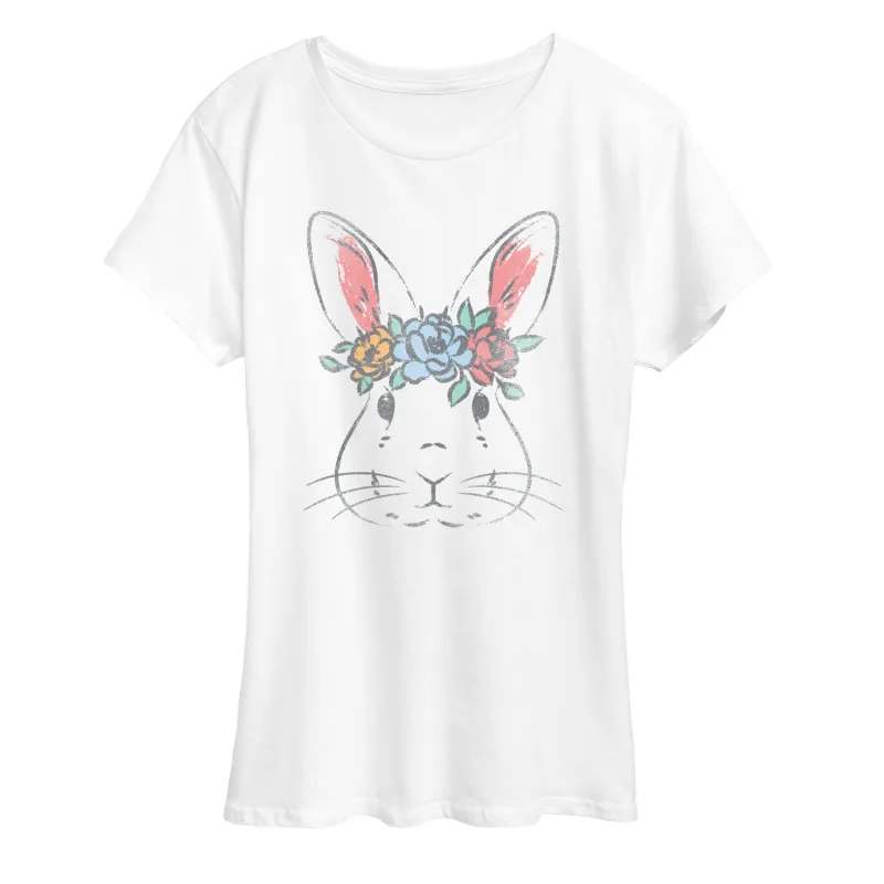 Instant Message - Bunny Face - Women's Short Sleeve Graphic T-Shirt sold by Zulily