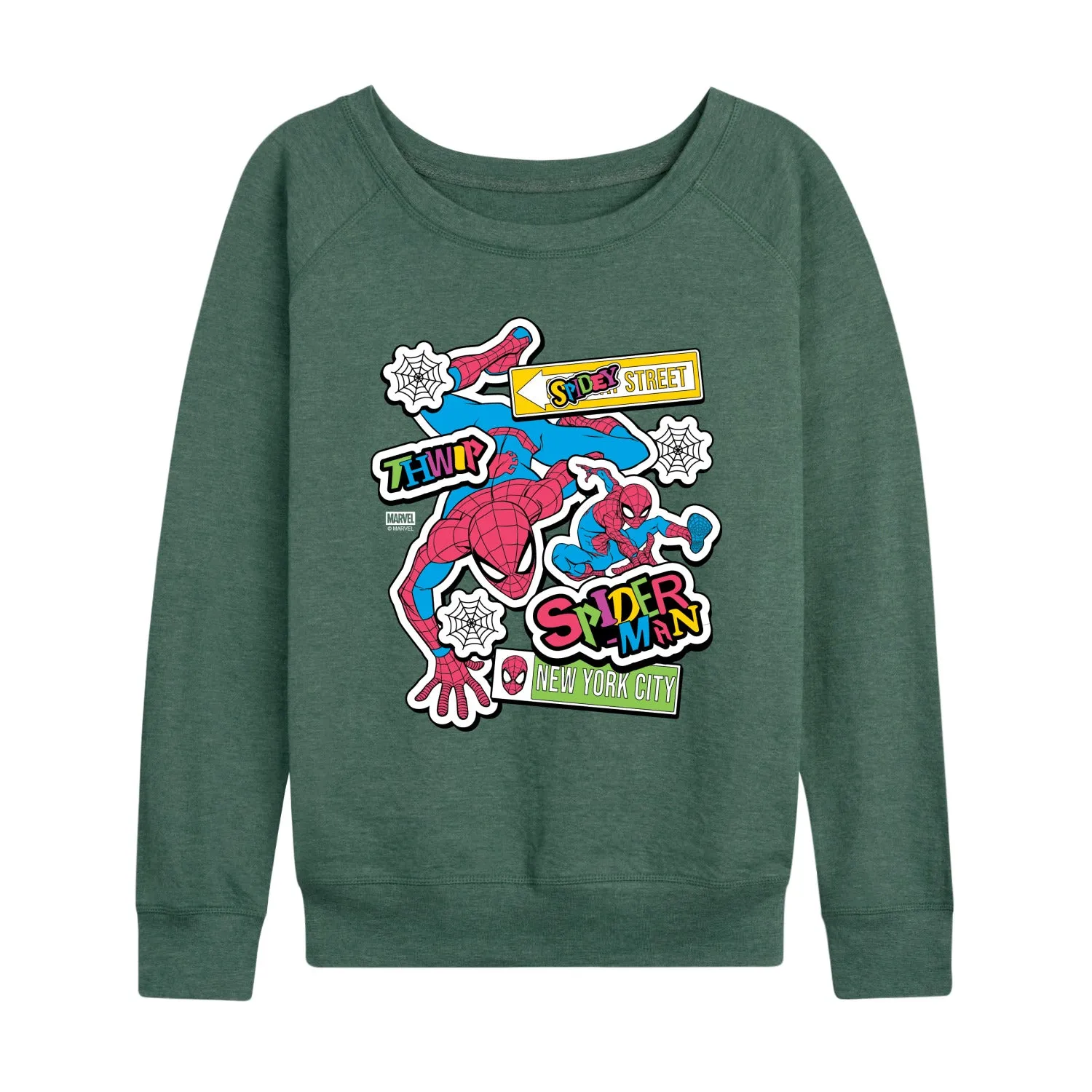 Marvel - Spidey Bright Stickers - Women's French Terry Long Sleeve Pullover sold by Zulily product image thumbnail 4
