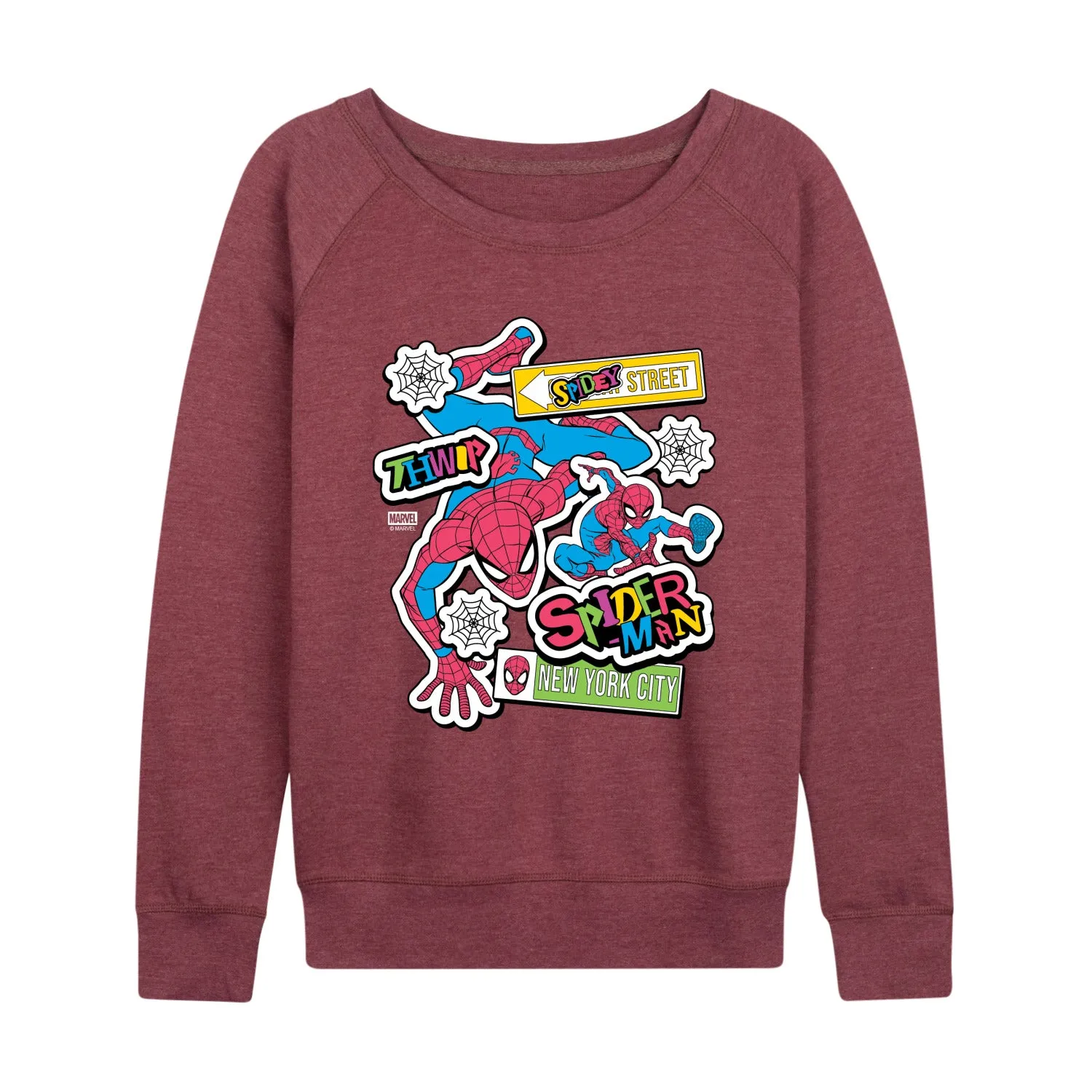 Marvel - Spidey Bright Stickers - Women's French Terry Long Sleeve Pullover sold by Zulily product image thumbnail 5