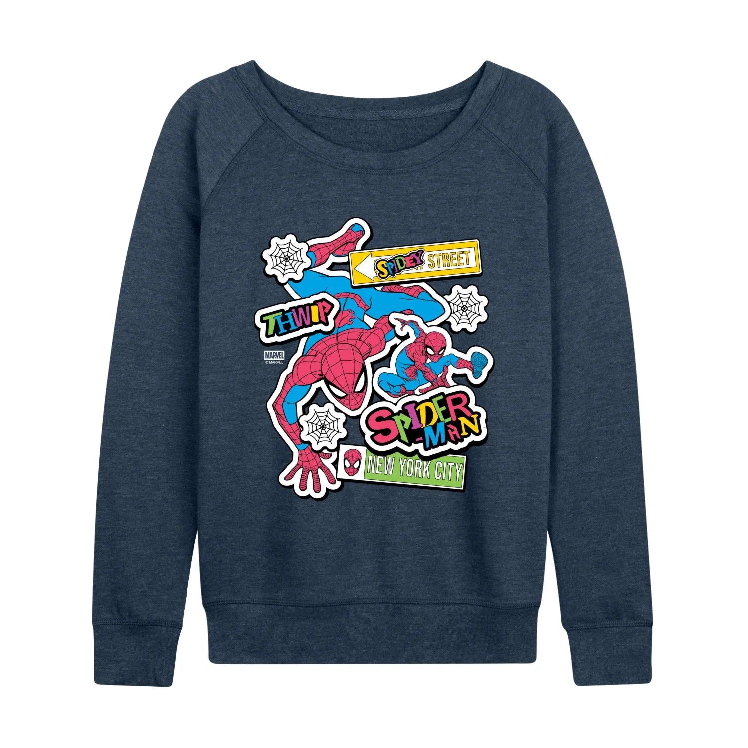 Marvel - Spidey Bright Stickers - Women's French Terry Long Sleeve Pullover sold by Zulily product image thumbnail 3