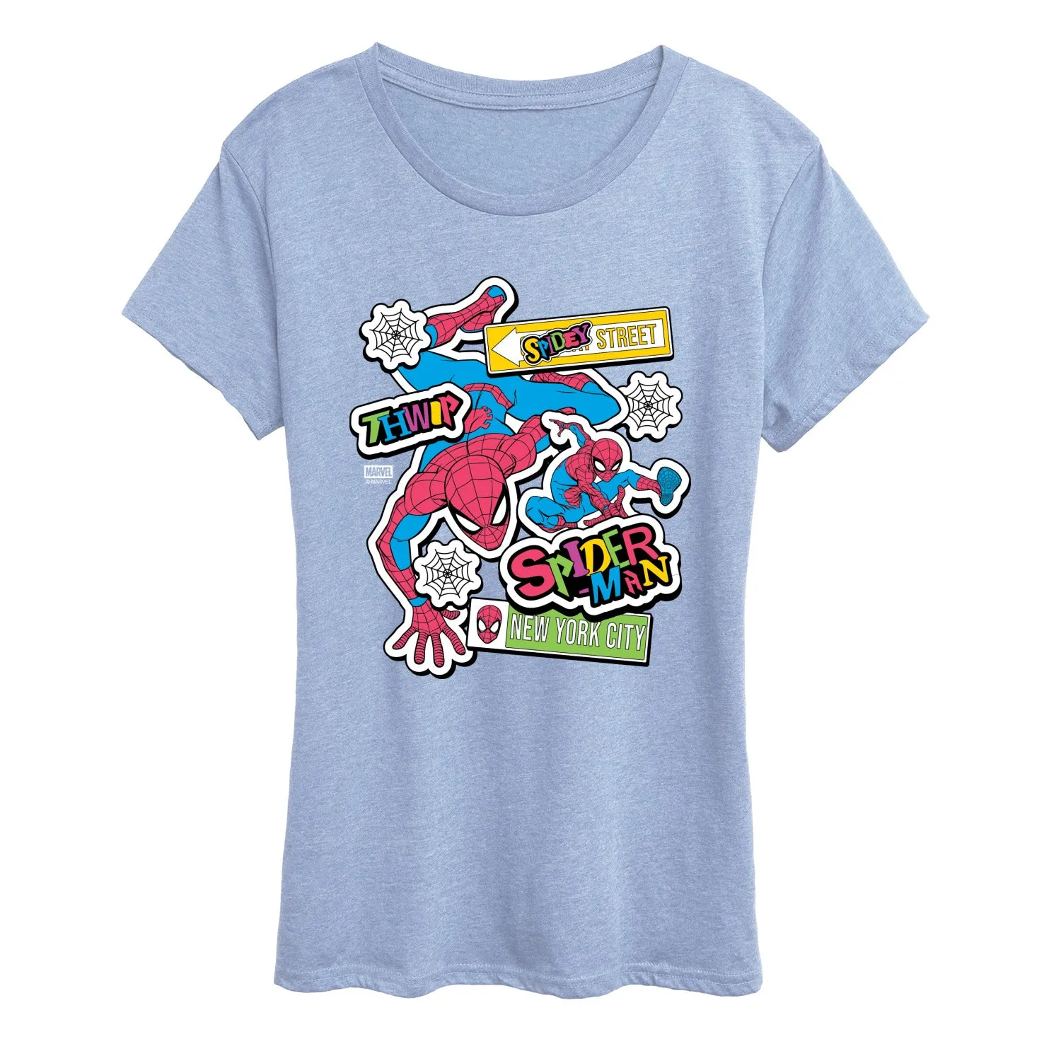 Marvel - Spidey Bright Stickers - Women's Short Sleeve Graphic T-Shirt sold by Zulily product image thumbnail 5