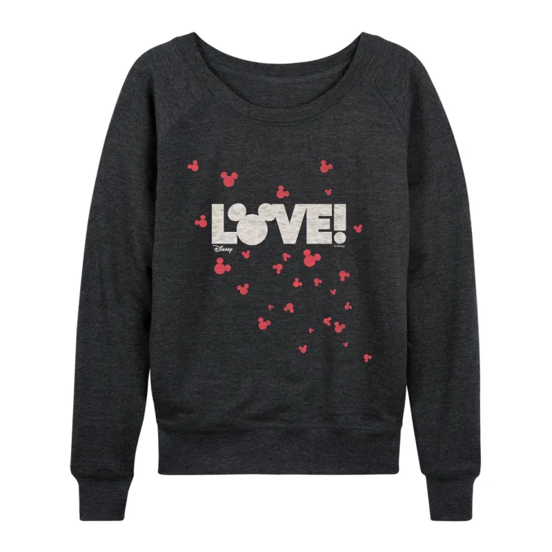 Disney - Rainbow Love - Women's French Terry Long Sleeve Pullover sold by Zulily