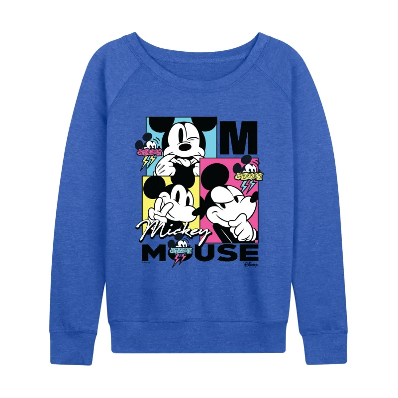 Disney - Cmyk Mickey - Women's French Terry Long Sleeve Pullover sold by Zulily