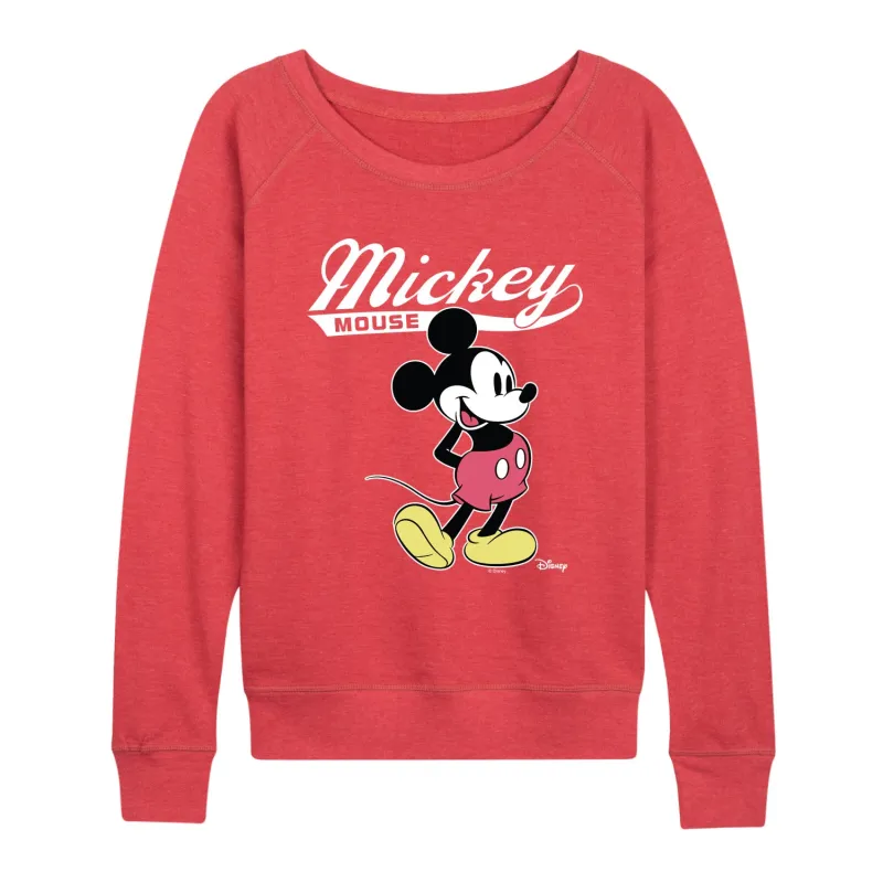 Disney - Mickey Mouse Varsity - Women's French Terry Long Sleeve Pullover sold by Zulily