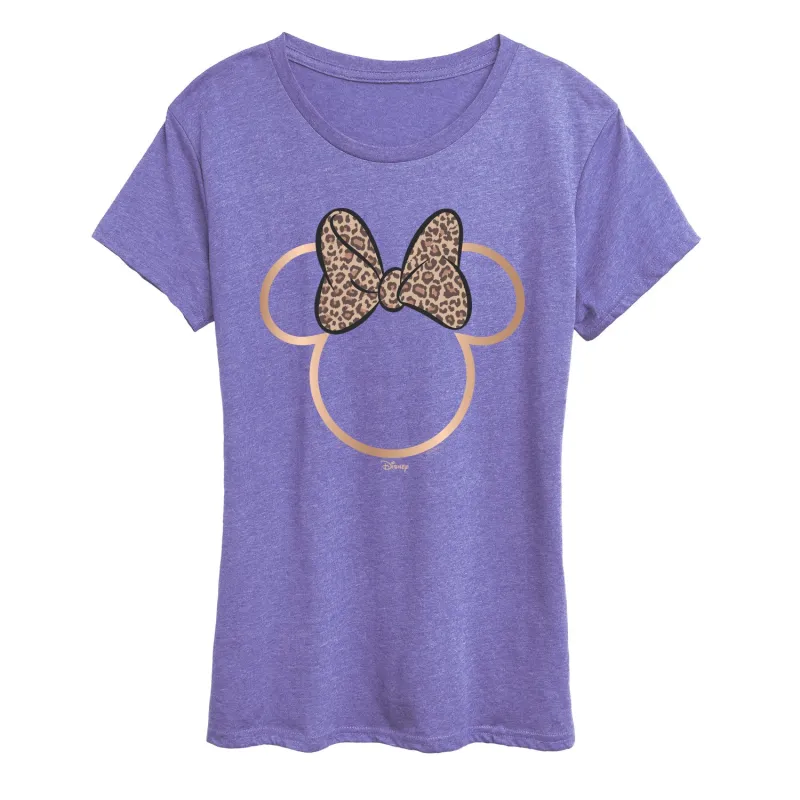 Disney - Minnie Leopard Print - Women's Short Sleeve Graphic T-Shirt sold by Zulily