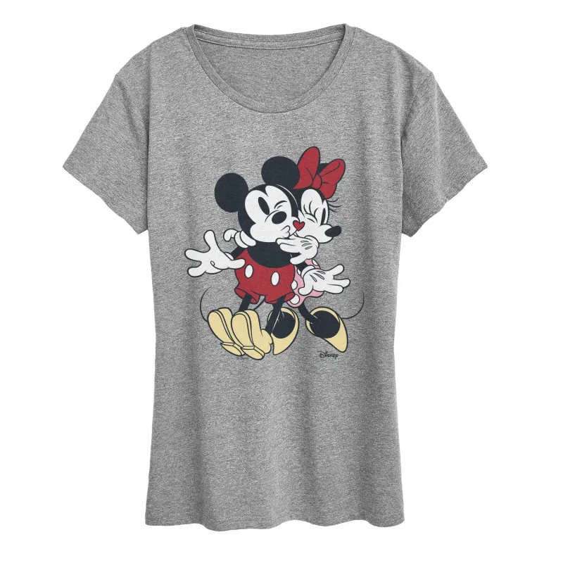 Disney - Mickey Minnie Kiss - Women's Short Sleeve Graphic T-Shirt sold by Zulily