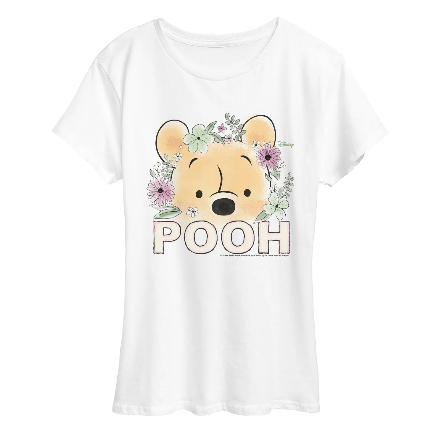 Winnie The Pooh - Floral Pooh - Women's Short Sleeve Graphic T-Shirt sold by Zulily product image thumbnail 3
