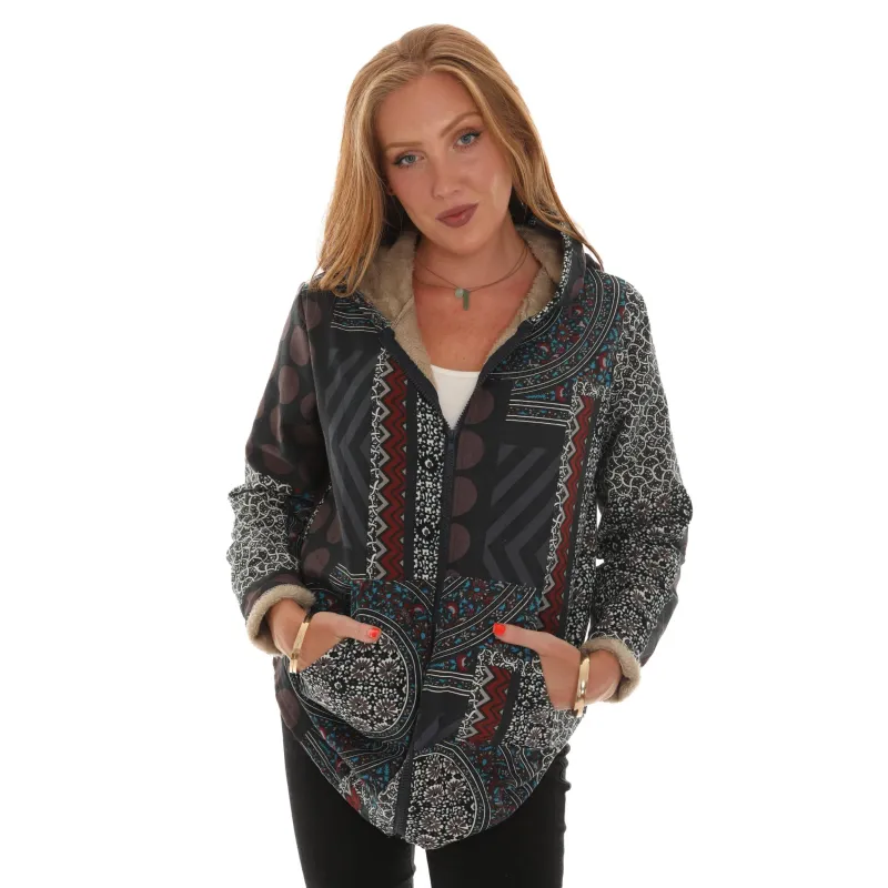 Shoreline Wear Zip-UP Geo/Chevron Print Hoodie Jacket sold by Zulily