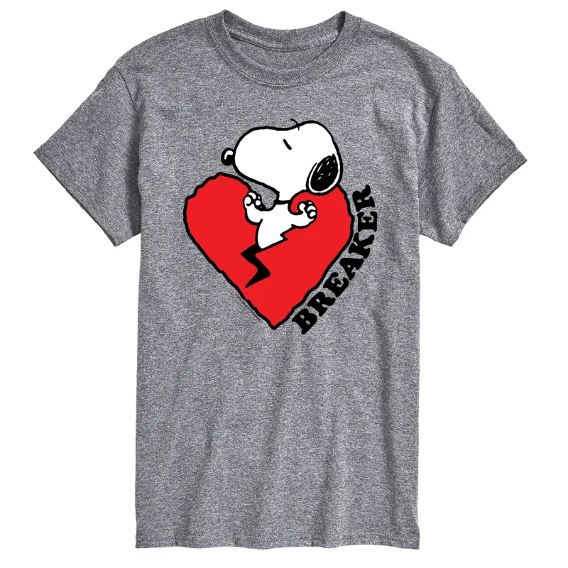 Peanuts - Heart Breaker - Men's Short Sleeve Graphic T-Shirt sold by Zulily