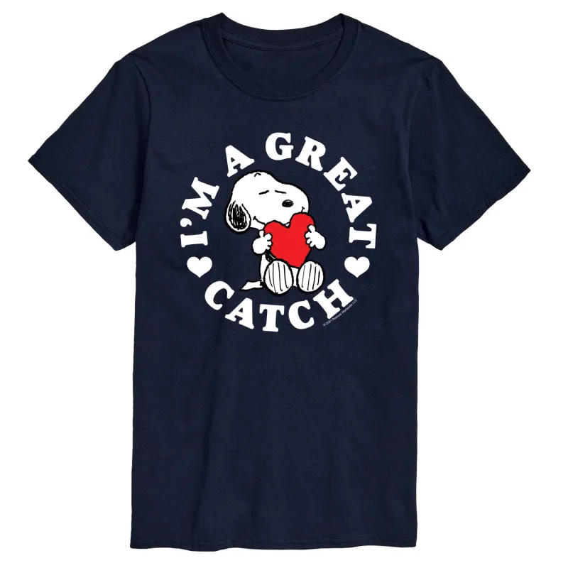 Peanuts - I'm a Great Catch - Men's Short Sleeve Graphic T-Shirt sold by Zulily