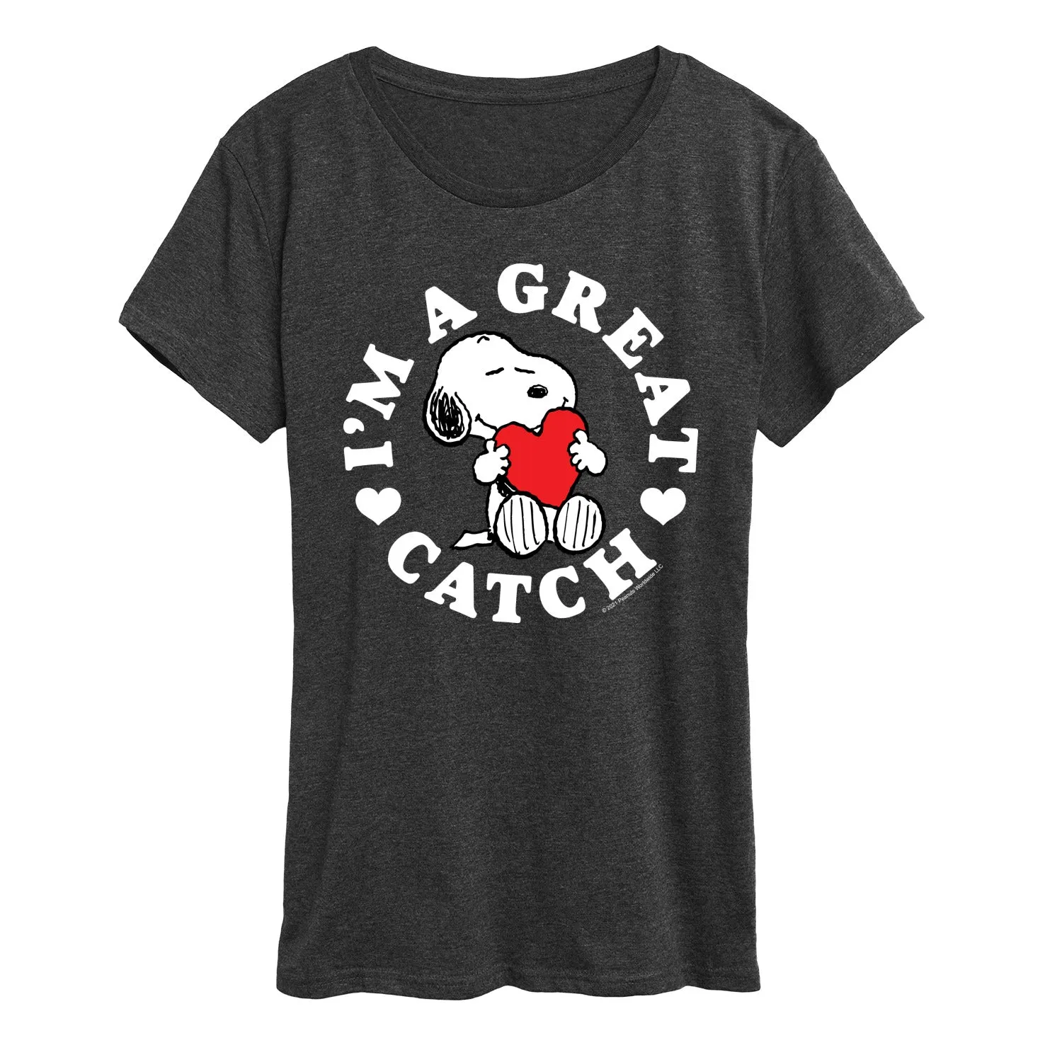 Peanuts - I'm a Great Catch - Women's Short Sleeve Graphic T-Shirt sold by Zulily product image thumbnail 4