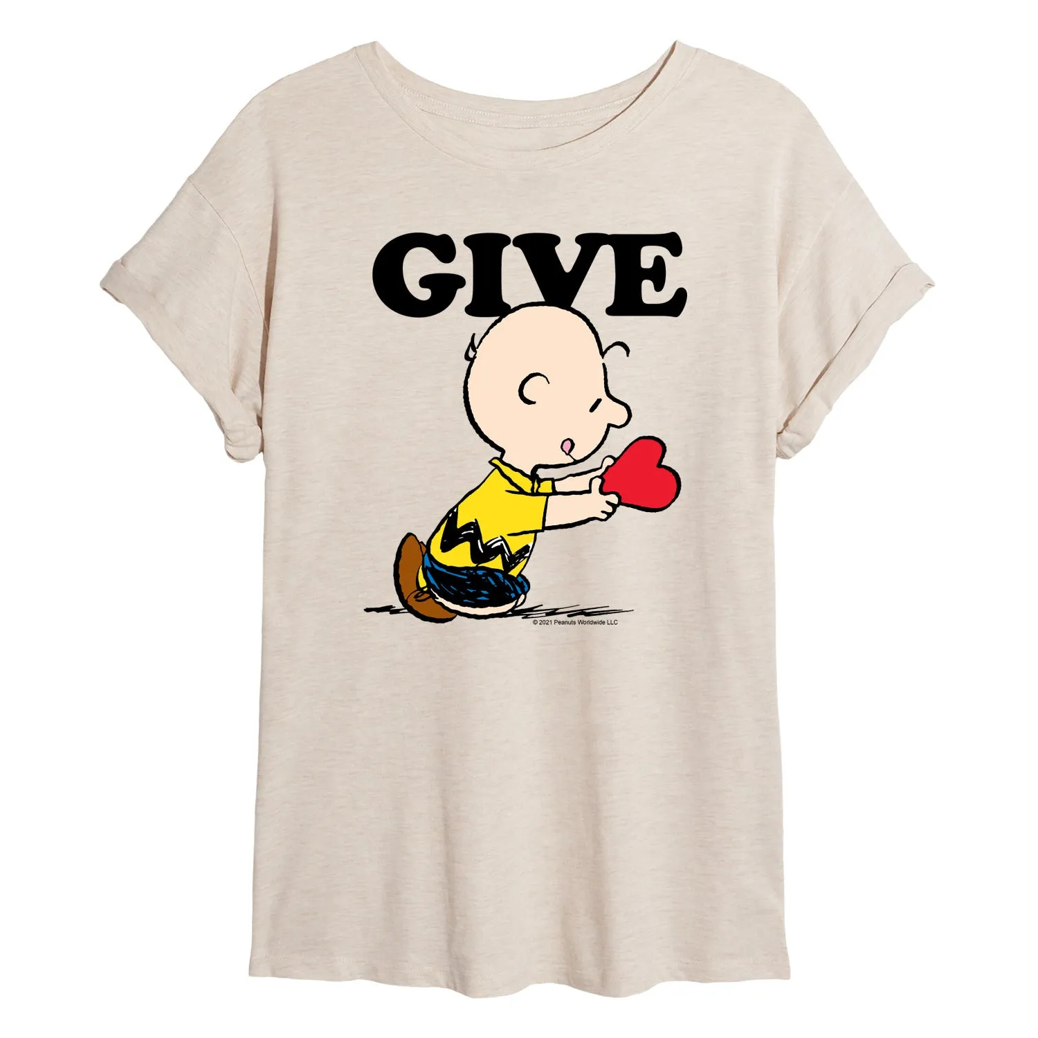 Peanuts - Give - Juniors Oversized Graphic T-Shirt sold by Zulily product image thumbnail 2