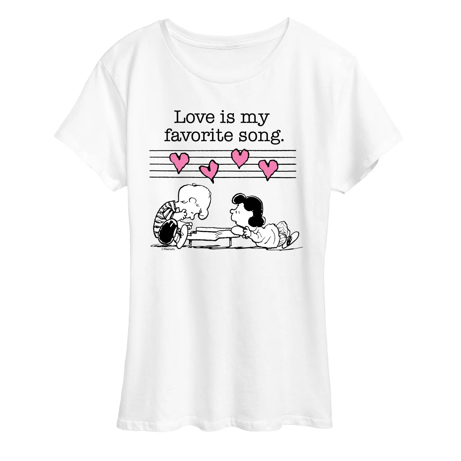 Peanuts - Love is my Favorite Song - Women's Short Sleeve Graphic T-Shirt sold by Zulily product image thumbnail 3