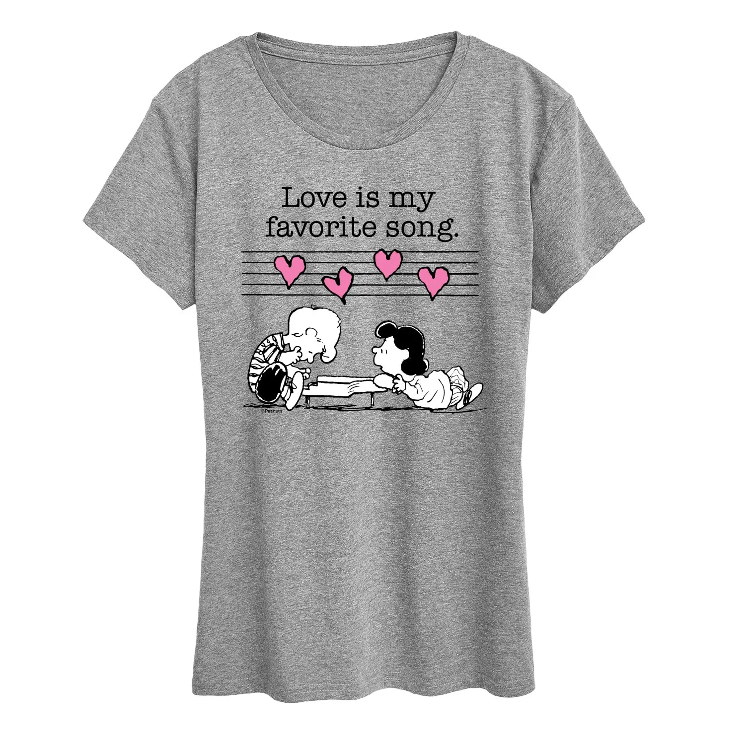 Peanuts - Love is my Favorite Song - Women's Short Sleeve Graphic T-Shirt sold by Zulily product image thumbnail 2