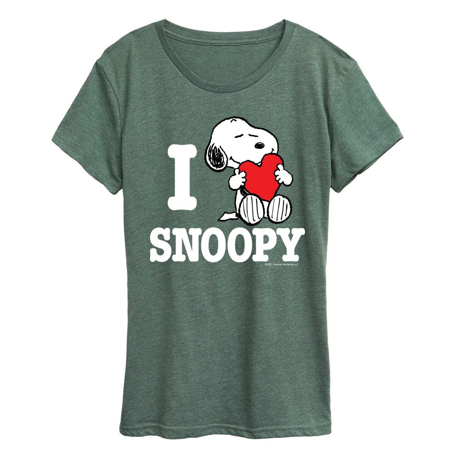 Peanuts - I Love Snoopy - Women's Short Sleeve Graphic T-Shirt sold by Zulily product image thumbnail 3