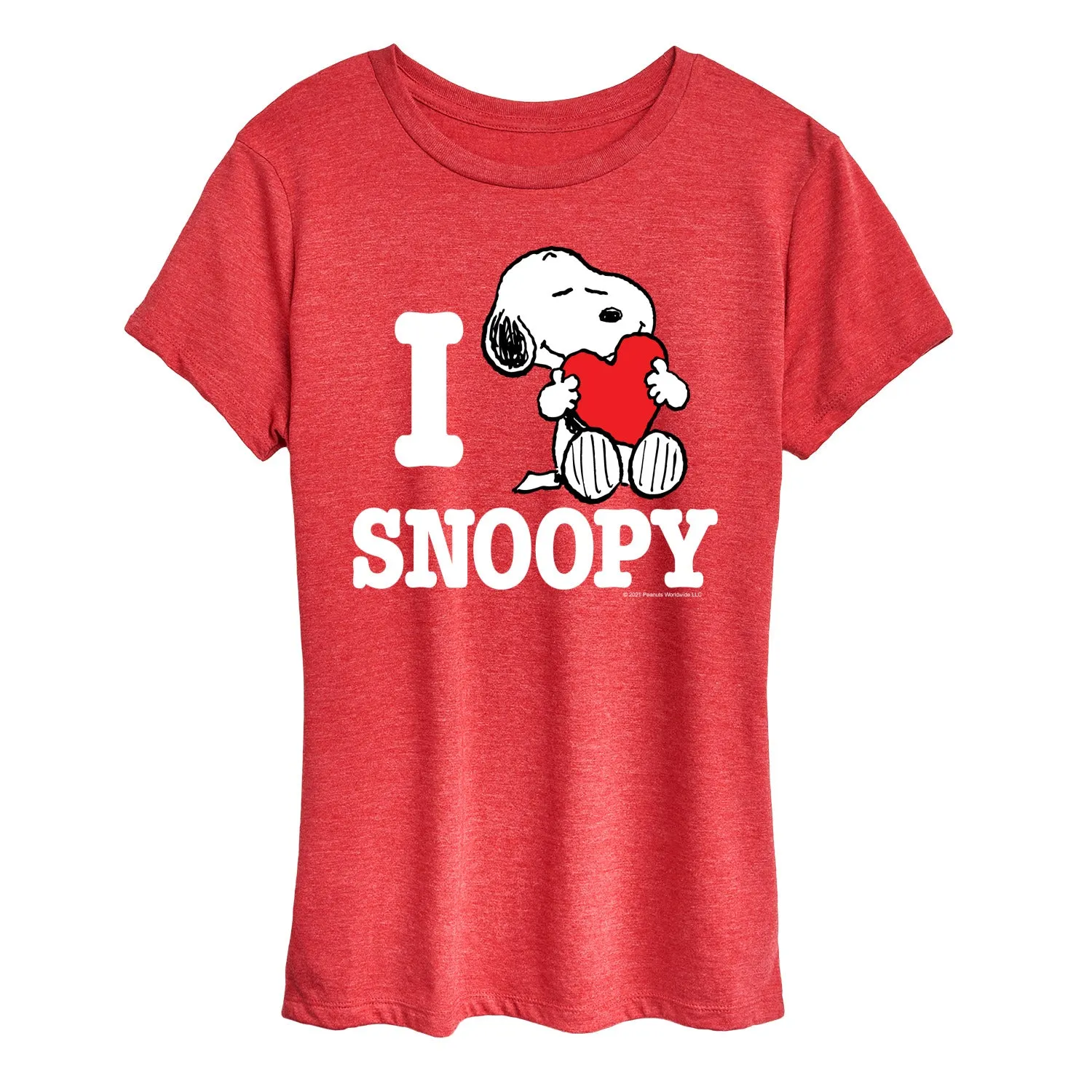 Peanuts - I Love Snoopy - Women's Short Sleeve Graphic T-Shirt sold by Zulily product image thumbnail 4