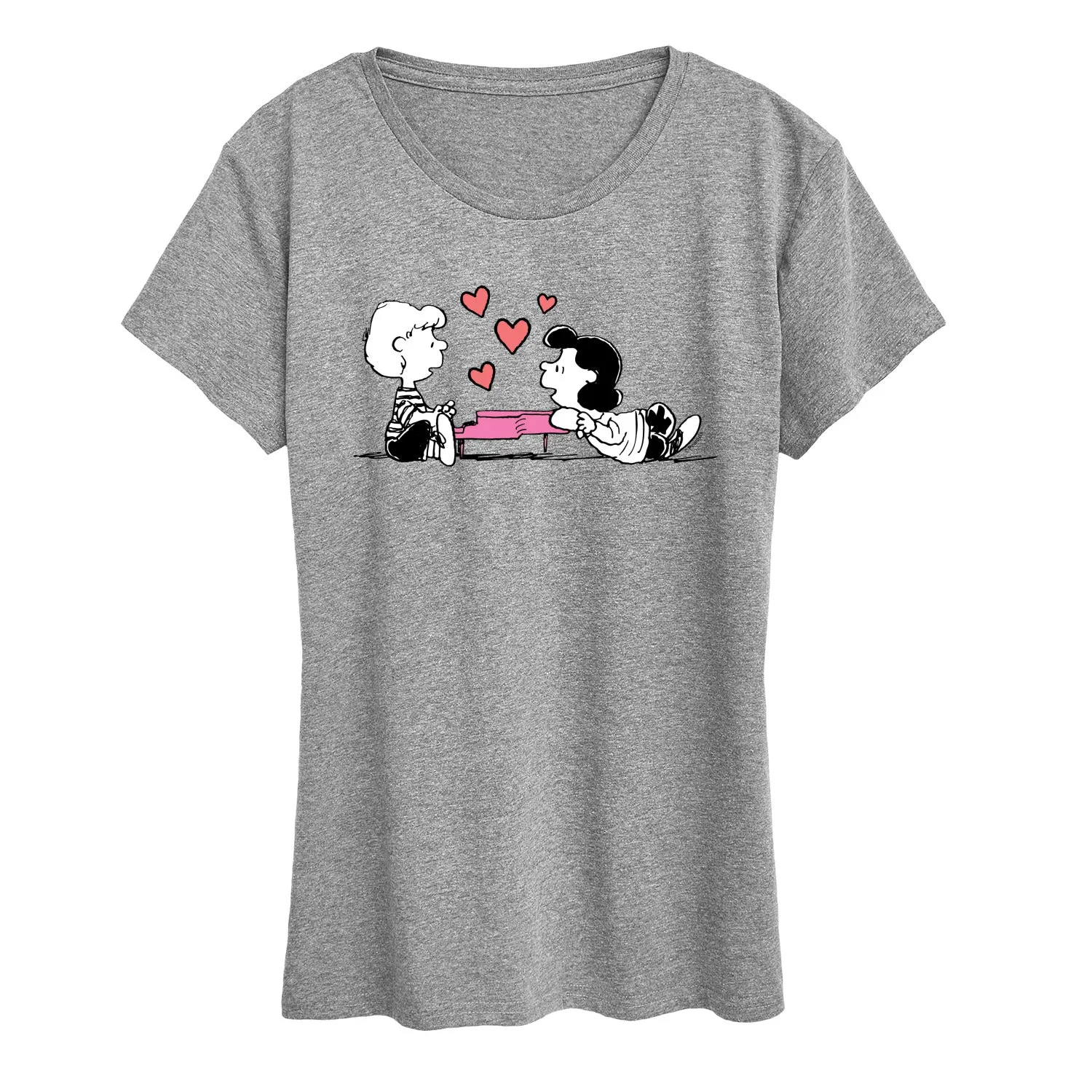 Peanuts - Lucy and Schroeder Piano - Women's Short Sleeve Graphic T-Shirt sold by Zulily