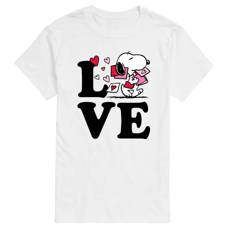 Peanuts - Love Snoopy - Men's Short Sleeve Graphic T-Shirt sold by Zulily