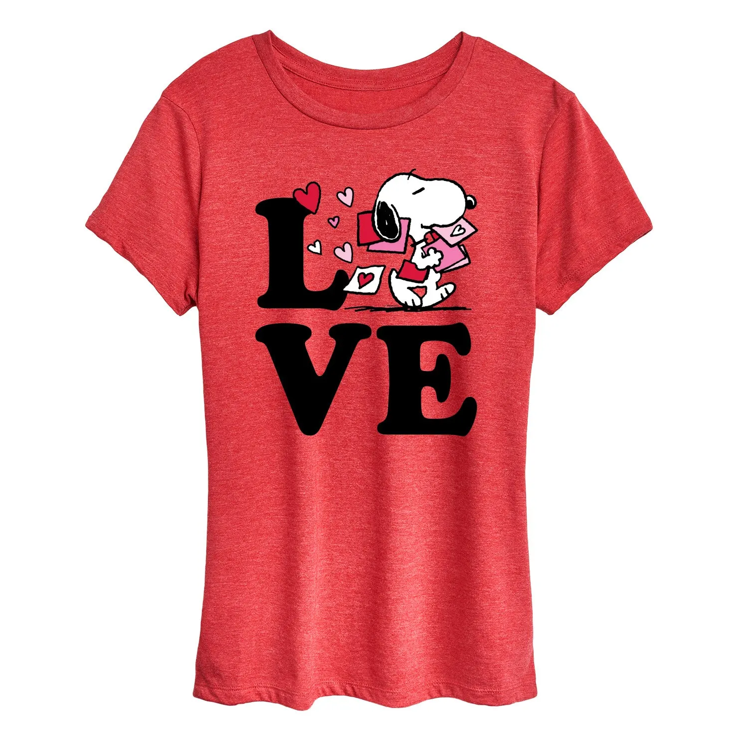 Peanuts - Love Snoopy - Women's Short Sleeve Graphic T-Shirt sold by Zulily
