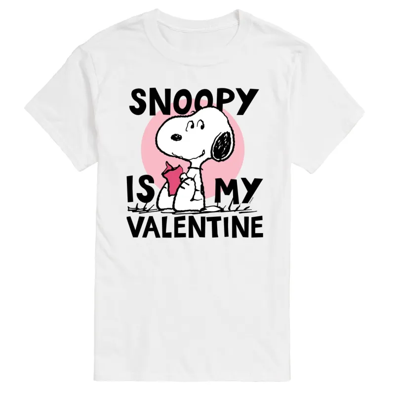 Peanuts - Snoopy Is My Valentine - Men's Short Sleeve Graphic T-Shirt sold by Zulily