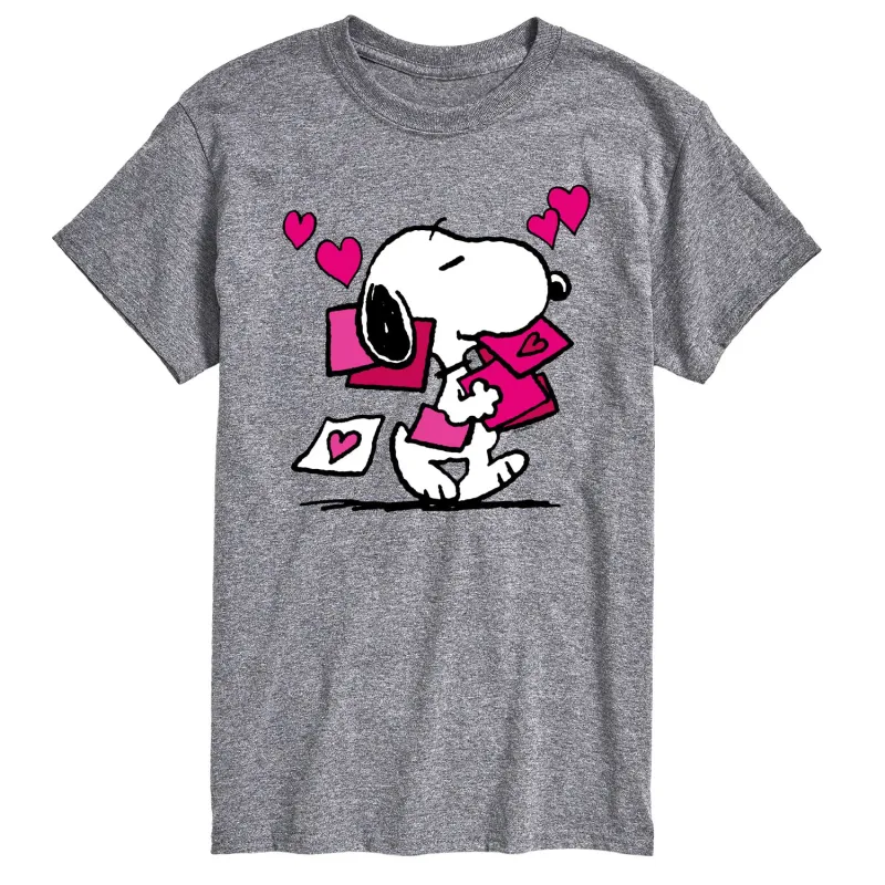 Peanuts - Snoopy Valentines Cards - Men's Short Sleeve Graphic T-Shirt sold by Zulily