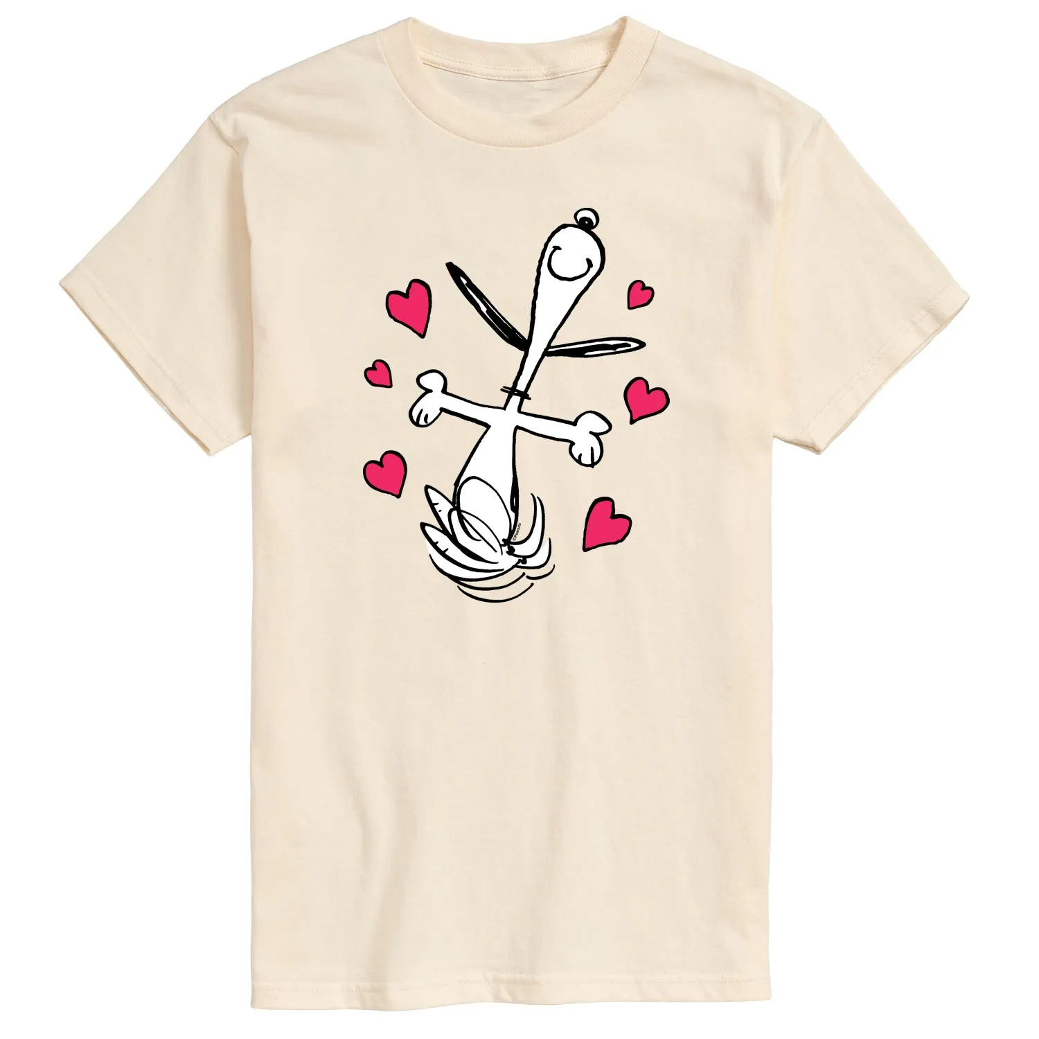 Peanuts - Snoopy Dancing Hearts - Men's Short Sleeve Graphic T-Shirt sold by Zulily