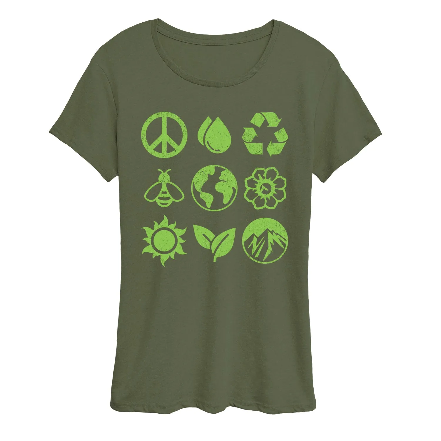 Instant Message - Earth Day Grid - Women's Short Sleeve Graphic T-Shirt sold by Zulily product image thumbnail 4