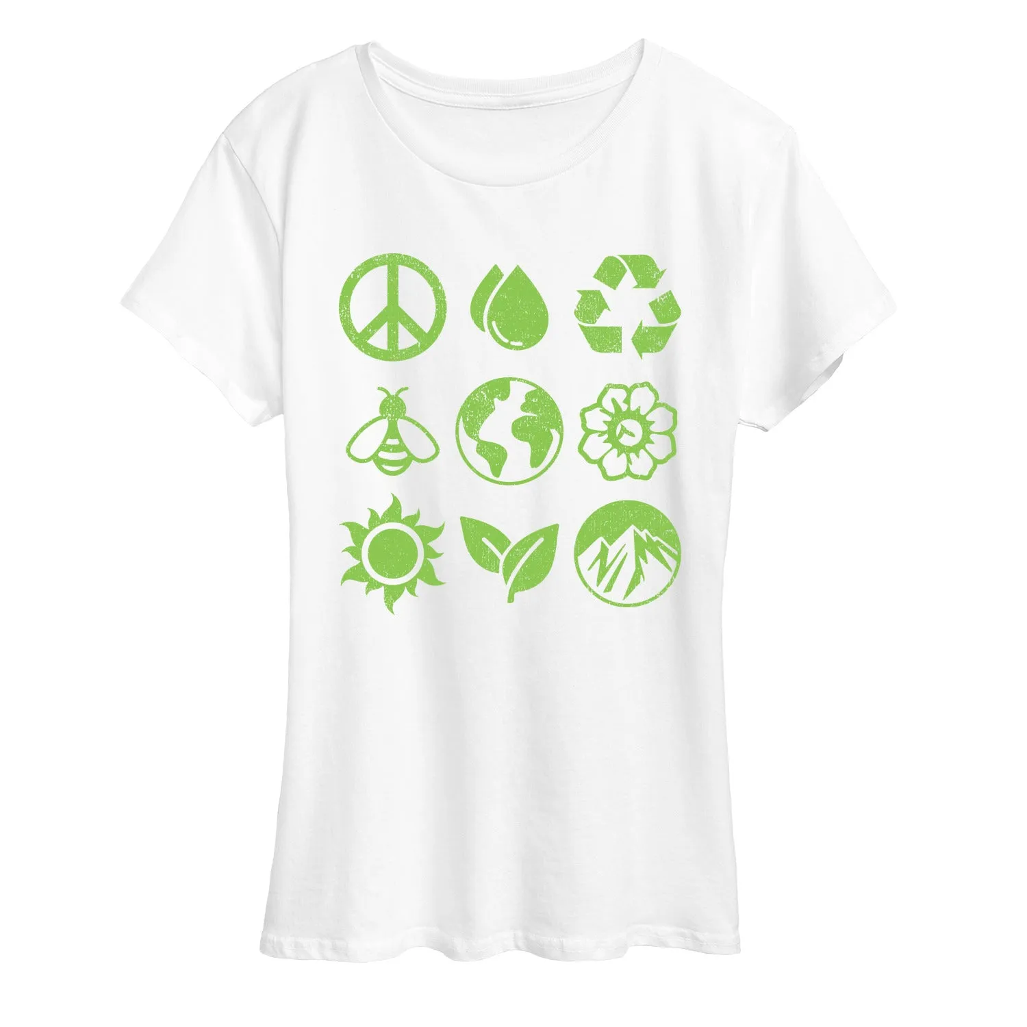 Instant Message - Earth Day Grid - Women's Short Sleeve Graphic T-Shirt sold by Zulily