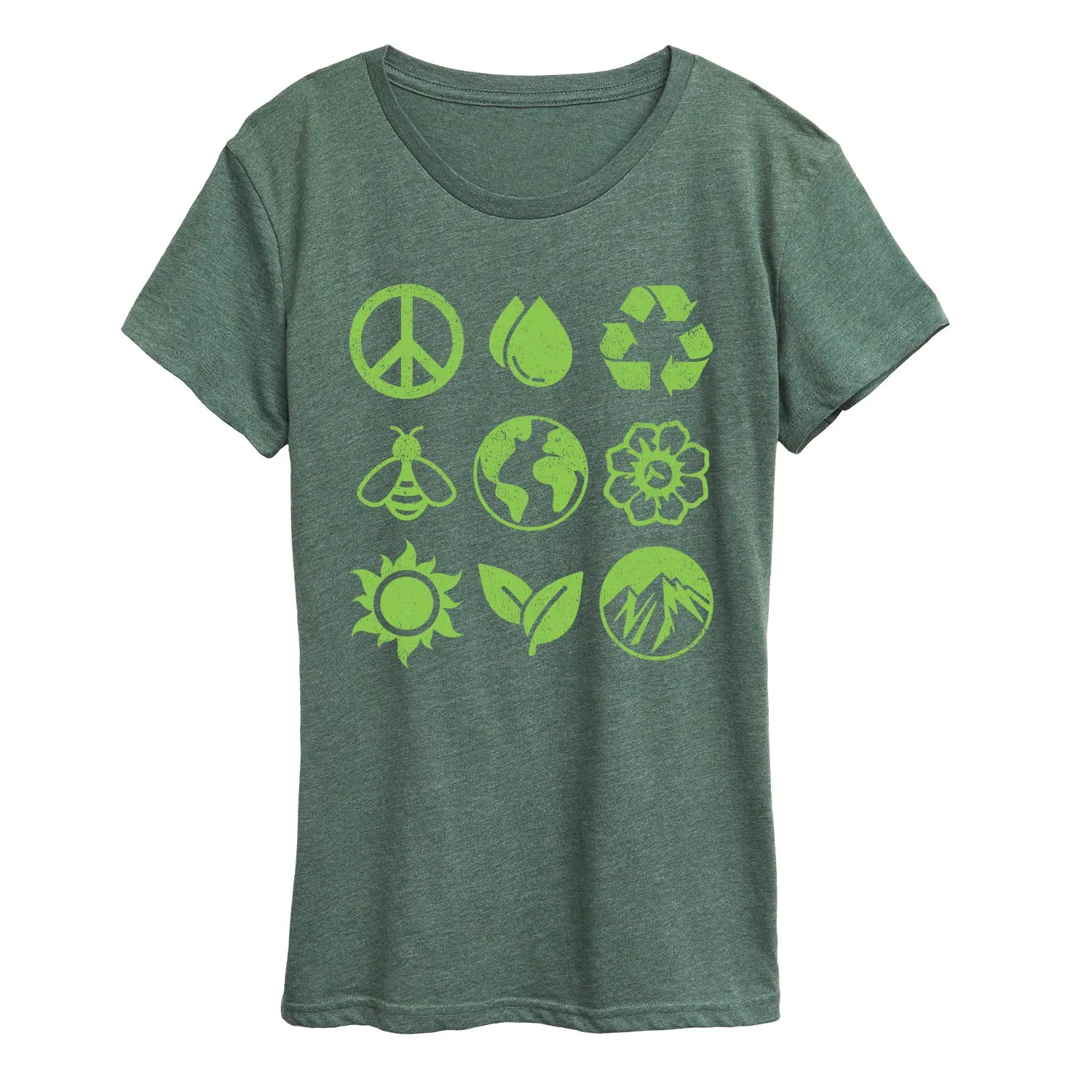 Instant Message - Earth Day Grid - Women's Short Sleeve Graphic T-Shirt sold by Zulily product image thumbnail 5