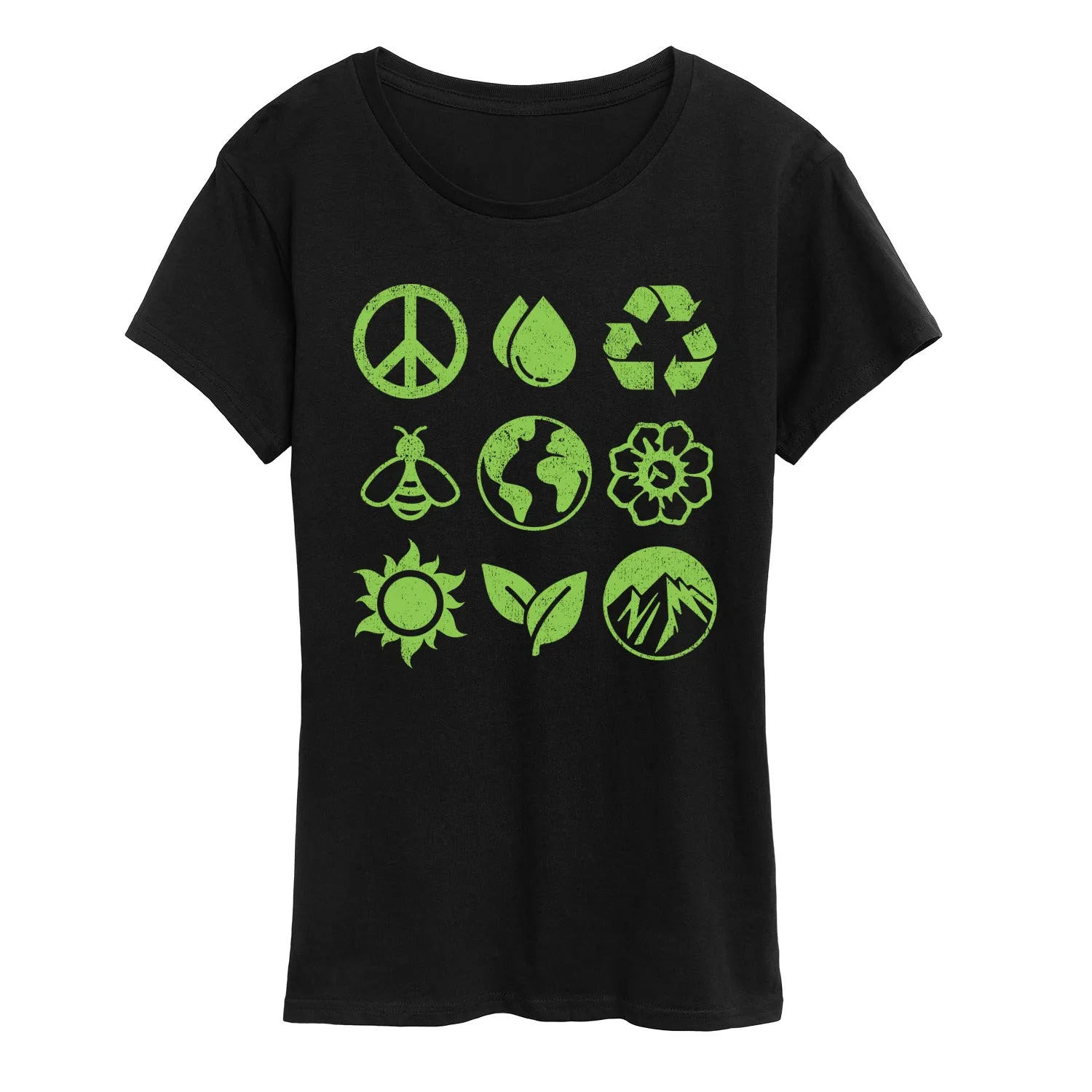 Instant Message - Earth Day Grid - Women's Short Sleeve Graphic T-Shirt sold by Zulily product image thumbnail 3