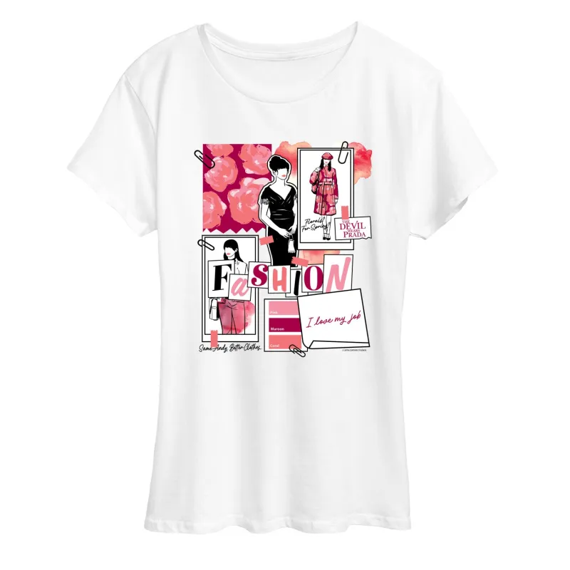 The Devil Wears Prada - Fashion Sketchbook - Women's Short Sleeve Graphic T-Shirt sold by Zulily