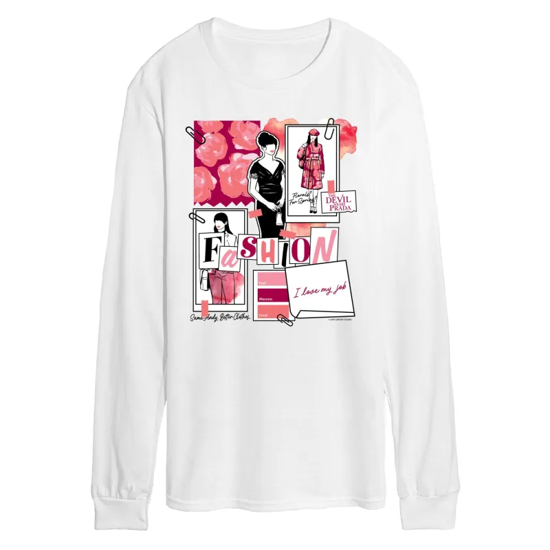 The Devil Wears Prada - Fashion Sketchbook - Men's Long Sleeve Graphic T-Shirt made by Zulily
